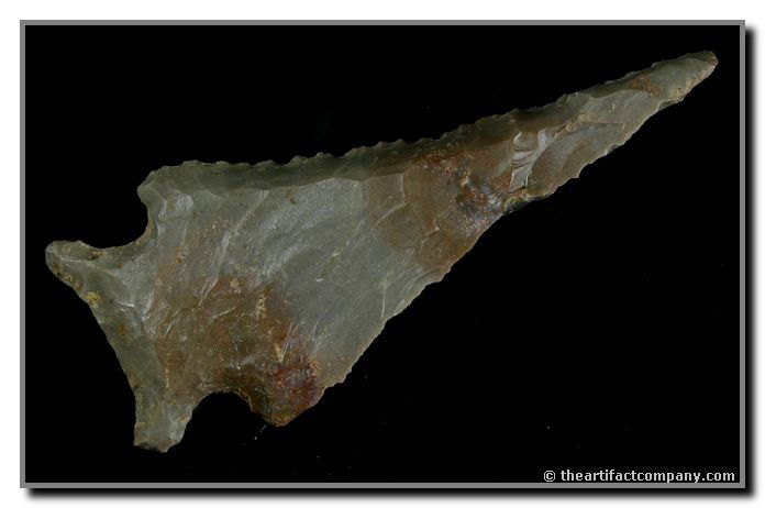 3 5/8" Lost Lake: Great size. One more resharpening and it would be a drill form. Made of Sonora. Found by John Miller in Clay Co., Indiana.