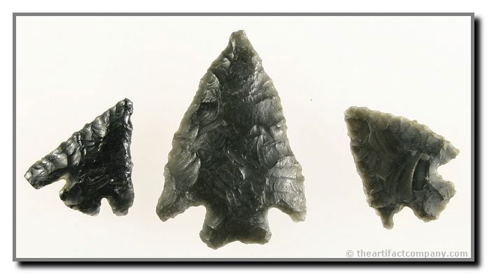 3 Nice Obsidian Darts from California: All found in Inyo Co., California. Ex- David McNeill Collection.