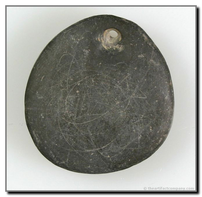 1 9/16" Pendant: Slate example found by John Miller in Clay Co., Indiana.