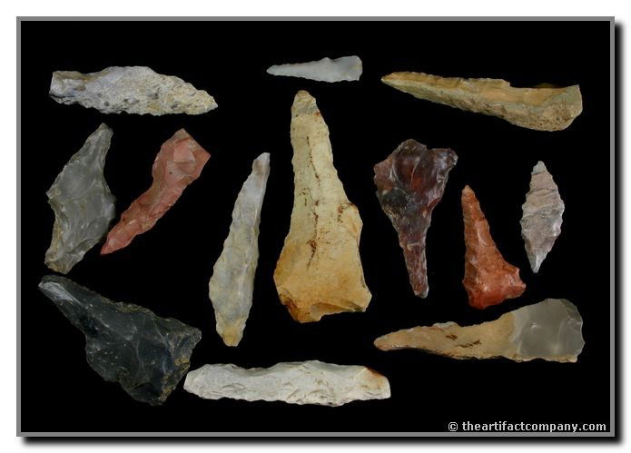 Baker's Dozen Indiana Drills: 13 colorful drills from Clay Co., Indiana. The longest is 2 1/8". Found by John Miller