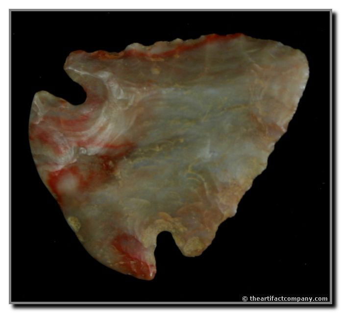 1 5/8" Dovetail: Beautiful Dovetail in literally perfect condition. Great red capillaries in the Classic Carter Cave flint. Found by John Miller in Clay Co., Indiana.