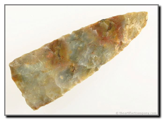 Nice Tennessee River Knife From Kentucky: Great 3 5/8" Tennessee River Knife found in Mason Co., Kentucky. Made from colorful Boyle Chert. Ex- Schweickart.