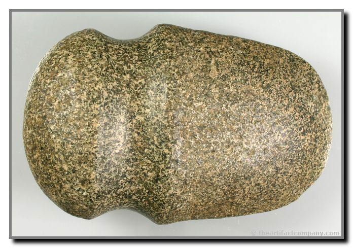 5 1/2" Full Groove Axe: A true G-10!! Highly polished over its entirety and literally damage free. Beautiful speckled cream, yellow, and green granite. Found by John Miller in Clay Co., Indiana.