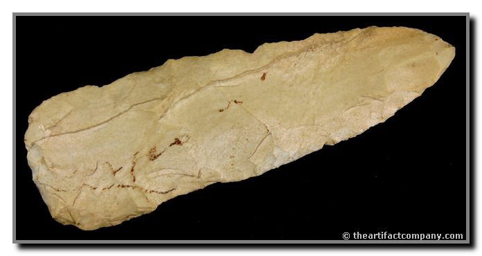 5" Cobbs Knife: Large and nice. Creamy white / tan Burlington. Found by John Miller in Clay Co., Indiana.