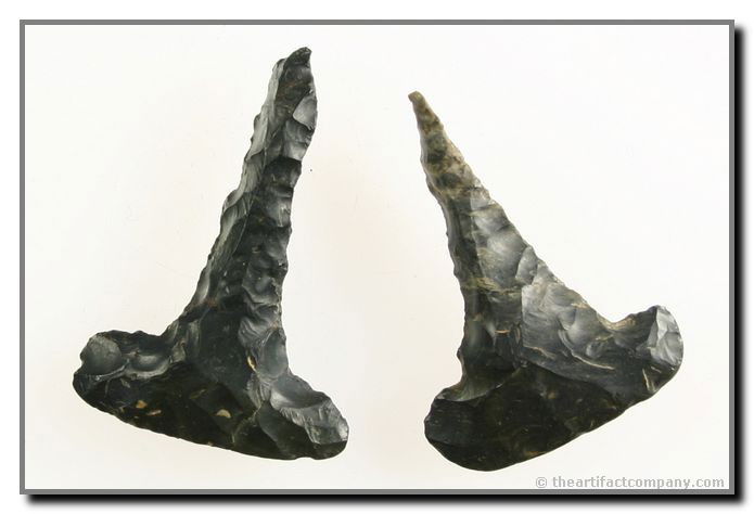 2 Black T-Drills: Both great. Biggest 1 3/4" Both Black Coshocton with brown streaks from Ohio.