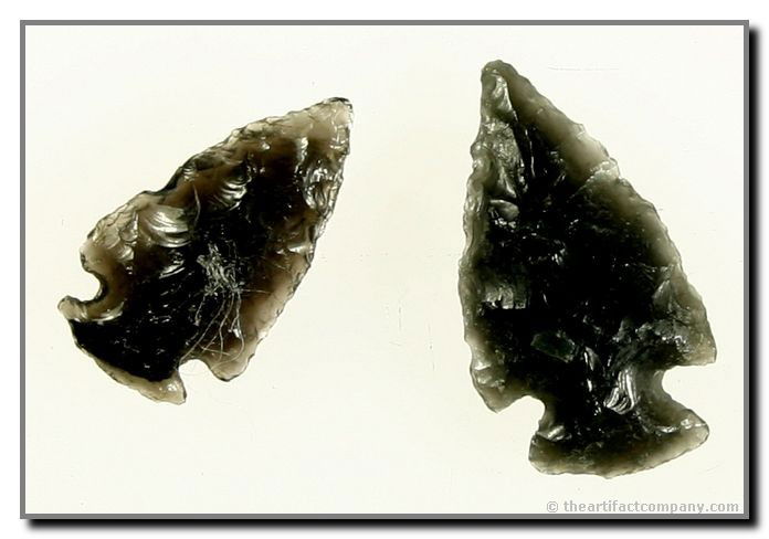 Pair Of Nice Obsidian Points From Oregon: 2 very nice Obsidian points from Klamath Co., Oregon. Found By Justin Matthews.