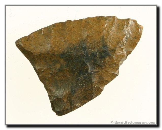 1 1/16" Plainview Dart: Well patinated example found by George Green in Lincoln Co., Nebraska