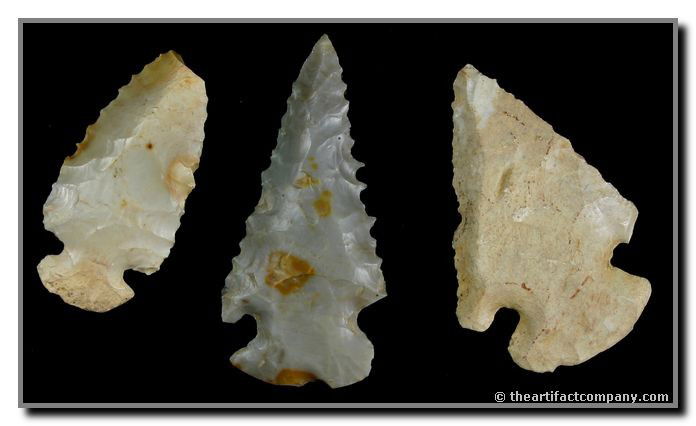 3 Nice Dovetails From Indiana: These 3 nice Dovetails were found in Clay Co., Indiana by John Miller. Includes 1 that is translucent, and 2 5/8".