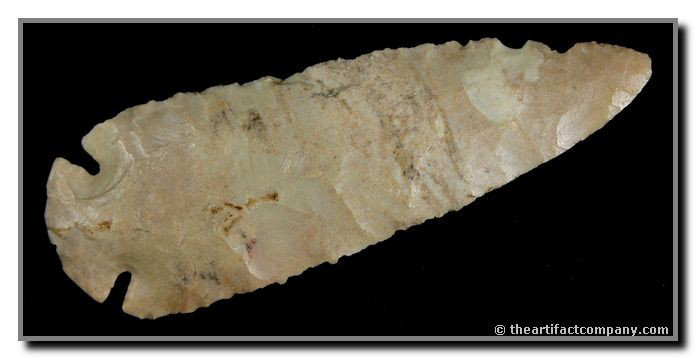 4 5/16" Dovetail: Long example in Carter Cave Flint from Central Kentucky. Hard to find this big.