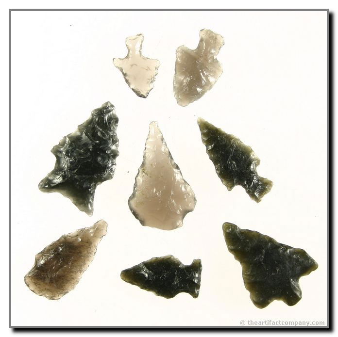 Mini-Collection Of 8 Little Darts From Oregon: This lot of 8 darts is a fantastic collection of Obsidian including some great translucents. Sizes range from 1/2" - 1". Ex- Bodle from Klamath Co., Oregon.