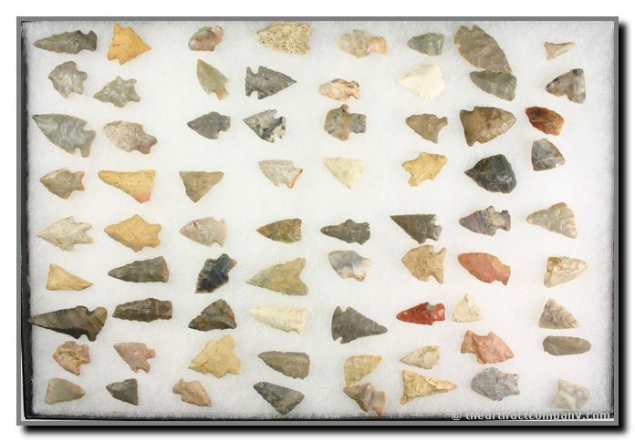 72 piece Indiana Mini-Collection/Dealer lot: WOW what a pile of Birdpoints and other artifacts from Clay Co., Indiana. Ex - John Miller Collection. Longest 1 5/8"