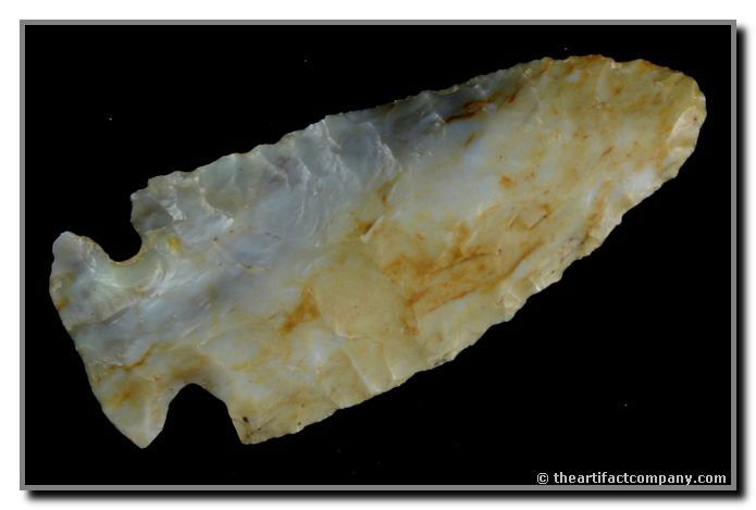 2 7/8" Dovetail with Great Color: Ultra thin for the type too. Found by John Miller in Clay Co., Indiana.