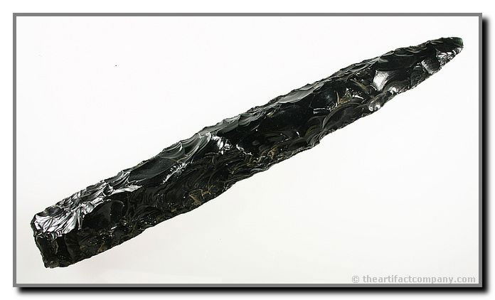 12 5/16" Obsidian Pick: Massive example from Central Mexico. Ex - Chestnut Collection. Obsidian.