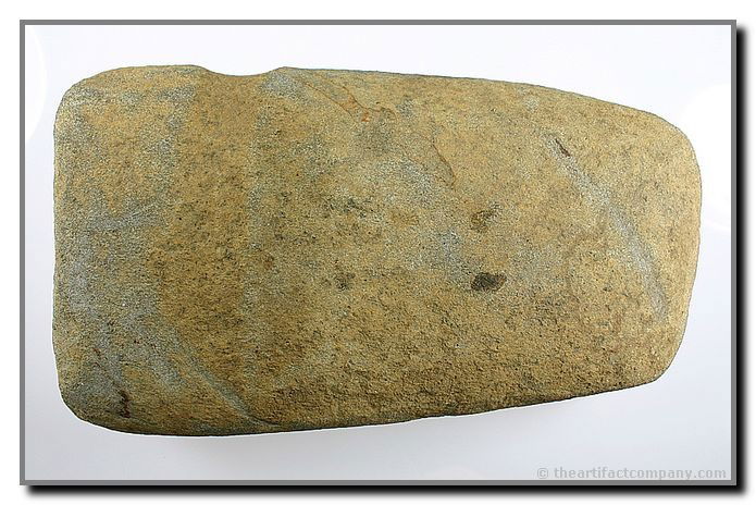 10 5/8" 3/4 Groove Axe Preform: MASSIVE 12lb 10oz example from the Lower Delaware River in Burlington Co., New Jersey. Ex - Dorothy Middleton Collection. Made from a fine-grained white and black granite/diorite. We rarely see axes f
