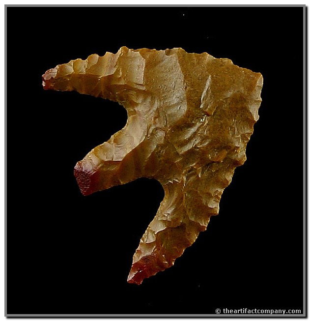 3/4" World Class Gunther Barbed: Perfectly symmetrical with great serrations and made of a very pretty yellow brown Jasper. Ex- Floyd Hammond Collection. Washington State.