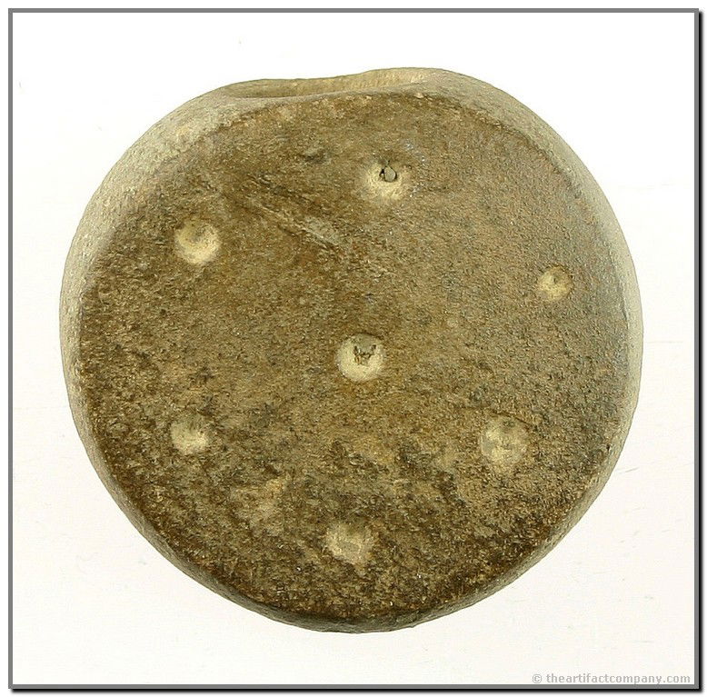 1 5/8" Ft. Ancient Disc Pipe - Jackson COA: Mason Co., Kentucky example in a polished sandstone. Jackson COA.