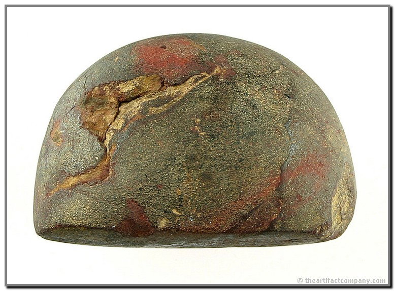 1 7/8" x 1 1/4" Grooved Hematite Cone/Loafstone -: Great example recovered in Madison Co., Kentucky. Heavy, very stable, hematite with great form. Grooved on both ends. Jackson COA.