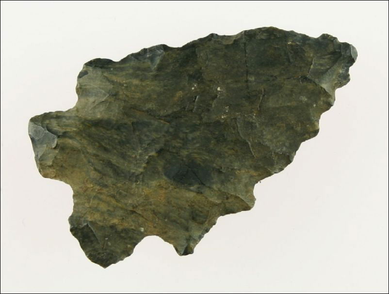 1 3/4" MacCorkle: Great form and serrations. Thin too. Pretty Coshocton. Found in Franklin Co., Ohio.