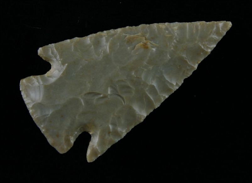 Tremendous 2 3/4" Castroville - Jackson COA: Super fine example. High grade glossy Edwards Plateau Chert. They don't get much better than this. Thin with awesome flaking and some nice translucency. Travis Co., Texas. Jackson COA.