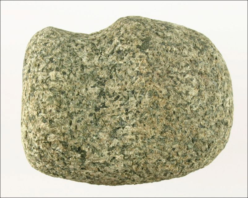 Very Nice Miniature 3/4 Groove Axe: Measures just 2 3/8 inches long. Nice speckled granite material. Kind of a mini-maul or ball peen. Found in Montgomery Co., Kentucky.