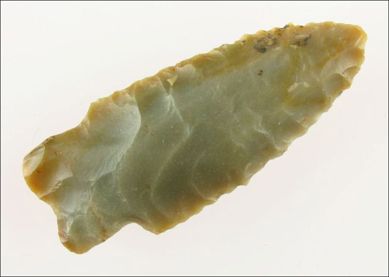 2 1/2" Carter Cave Kentucky Heavy Duty: Beautiful Carter Cave flint with great form and lethal serrations. Found in Bath Co., Kentucky.