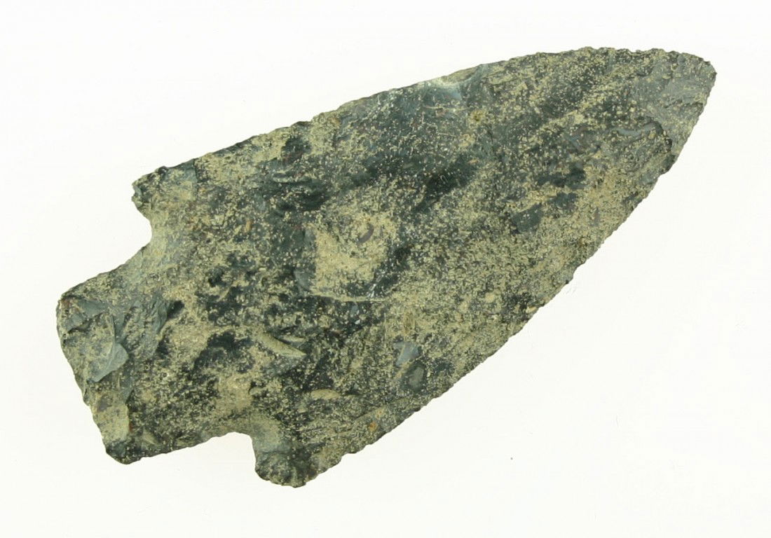 2 3/4" Robbins: Virtually a perefect example. Made of blue Coshocton dusted with cream throughout. Found in Knox Co., Ohio.