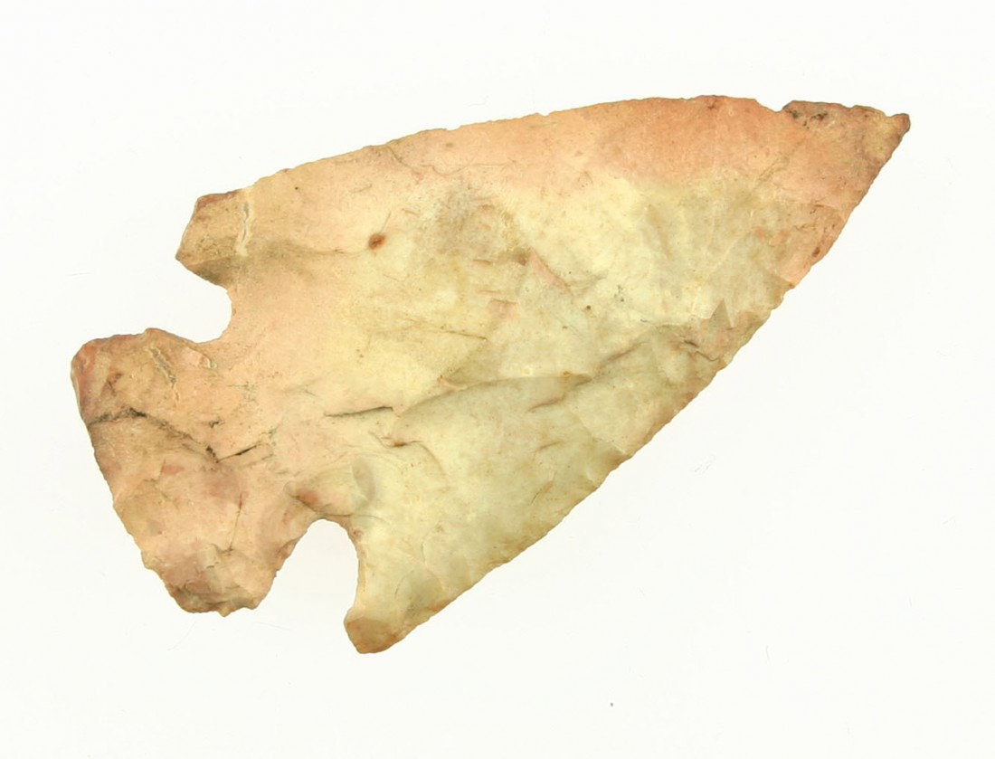 2 3/8" Hopewell: Gorgeous and extra well made. Very thin with nice deep notches and an extended needle tip. Limestone Co., Alabama. Ex- Judge Walker Collection.