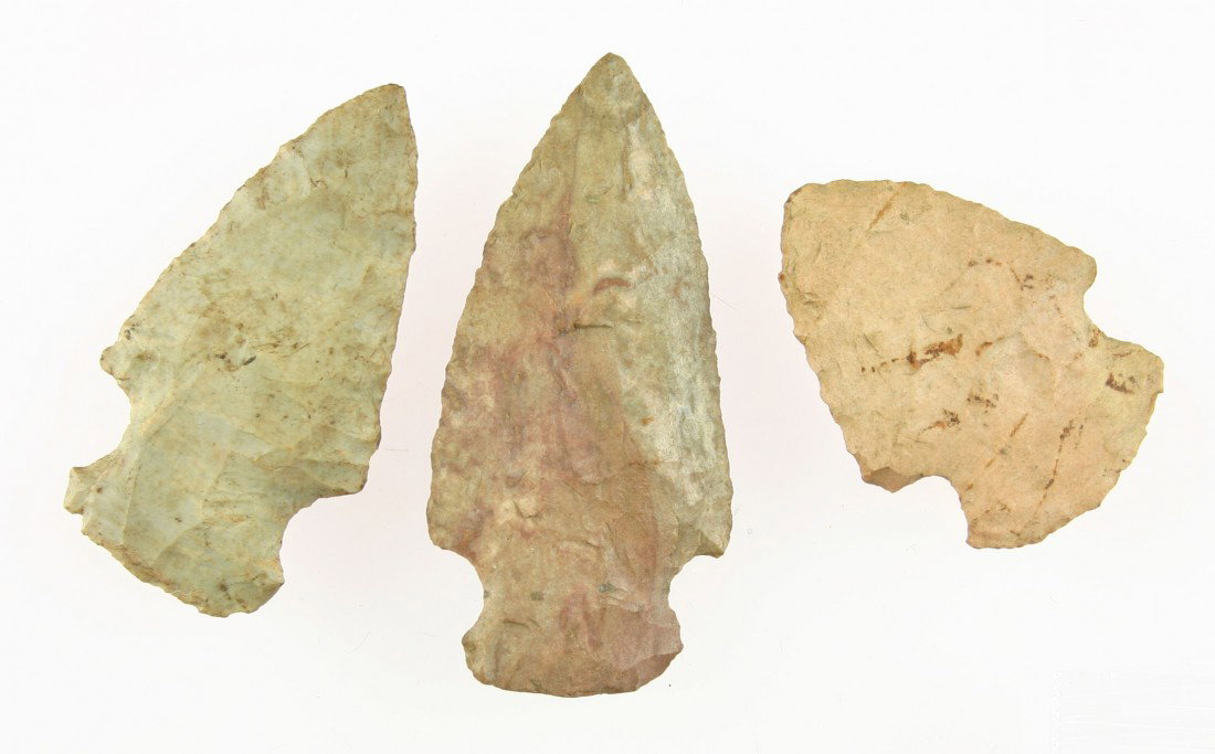 3 Excellent Round Based Hopewells: Nice color. Nice symmetry. Nice color. Biggest is 2 1/2 inches. All from limestone Co., Alabama.