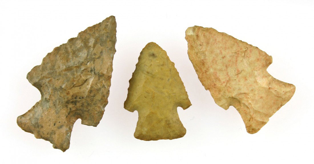 3 Small Southern Hardins: All found in Limestone Co., Alabama. Longest is 2 1/16". Pretty materials. Biggest measures 2 inches. Ex- Judge Walker Collection.