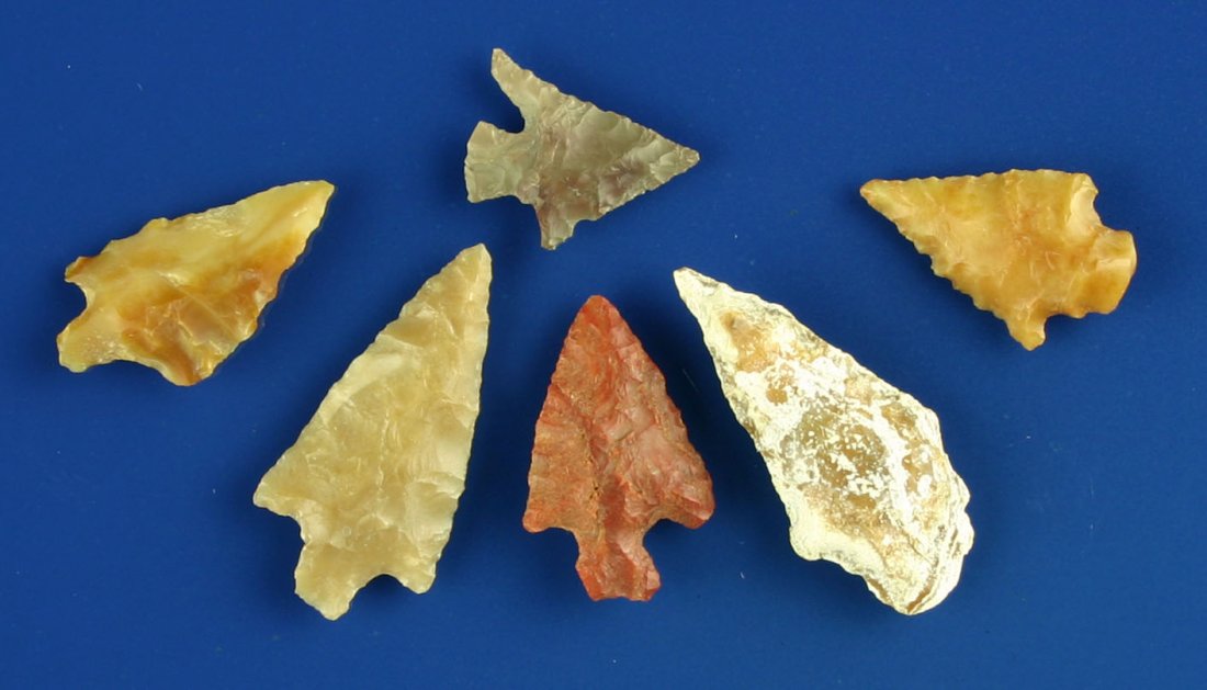 6 Nice Translucent Columbia River Gems: Four are translucent very colorful agates, one red/maroon jasper, and one purple chert. All from Washinton State. Biggest is 1 5/16". Ex- Butch Clark Collection. The best big vaseline agate example is