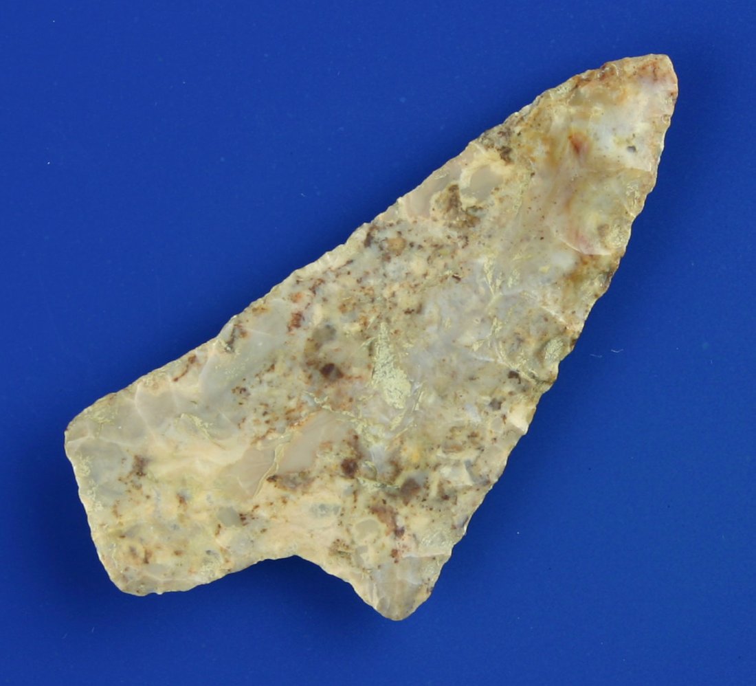 2 5/8" Cody Complex Knife - Davis 'G-10' COA: Truly outstanding. Recovered in Lake Co., Oregon. Made of a pretty glossy mottled gray and tan with maroon speckles fossil chert. Davis 'G-10' COA.