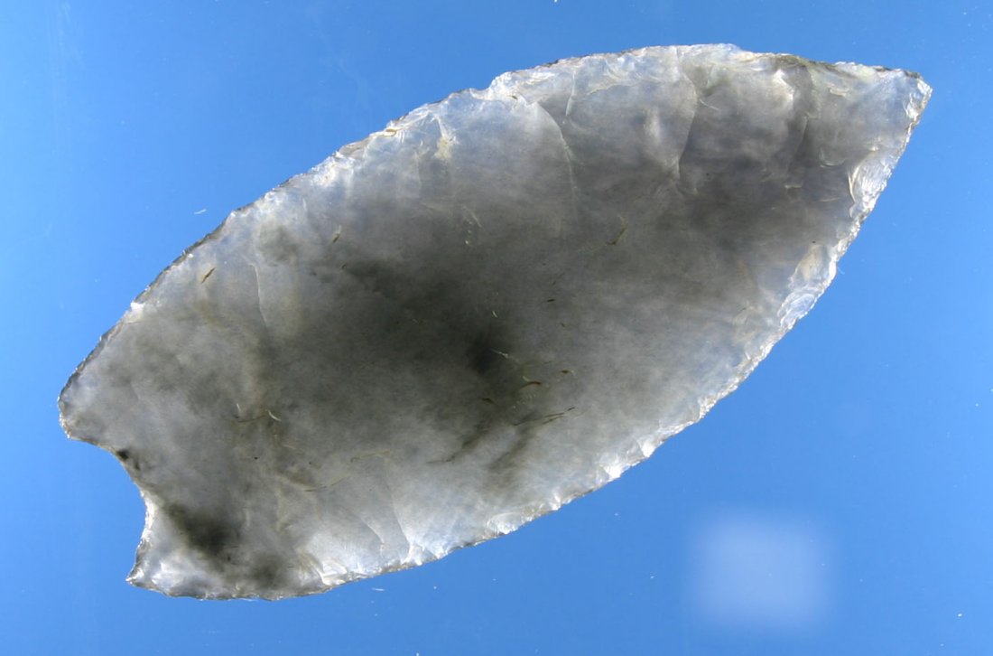 2 3/16" Translucent Humboldt Constricted Base: Excellent completely translucent sparkling 'ICE' Obsidian example from Klamath Co., Oregon. Jackson COA