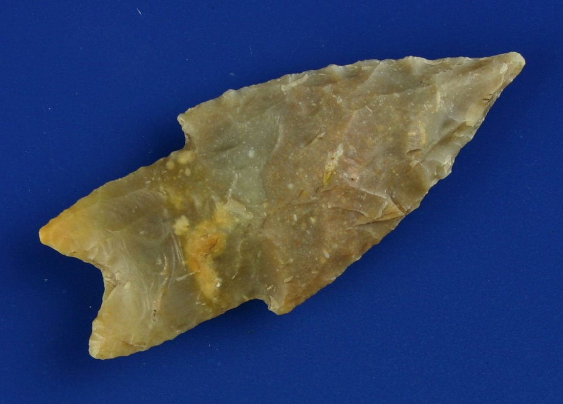 2 5/16" Translucent Pedernales: Found at the GT-1 Site by David McIntosh along the North San Gabriel River in Williamson Co., Texas. Highly translucent Edwards Plateau Chert.