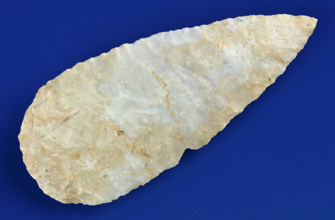 3 9/16" Cobbs Knife: Boyle Chert example from Clark Co., Kentucky. Ex - Dr. Joe Daugherty Collection. Well flaked.