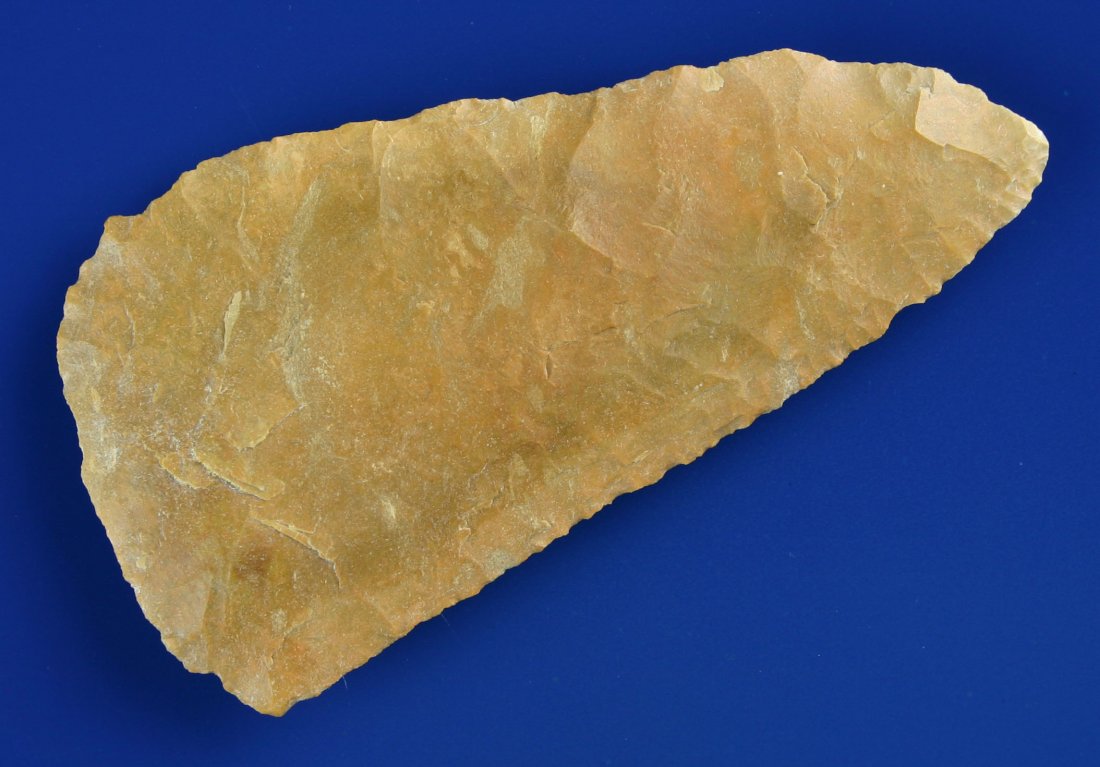3 15/16" Cobbs Knife: Creek stained Boyle Chert example from Fayette Co., Kentucky. Ex - Dr. Joe Daugherty Collection.
