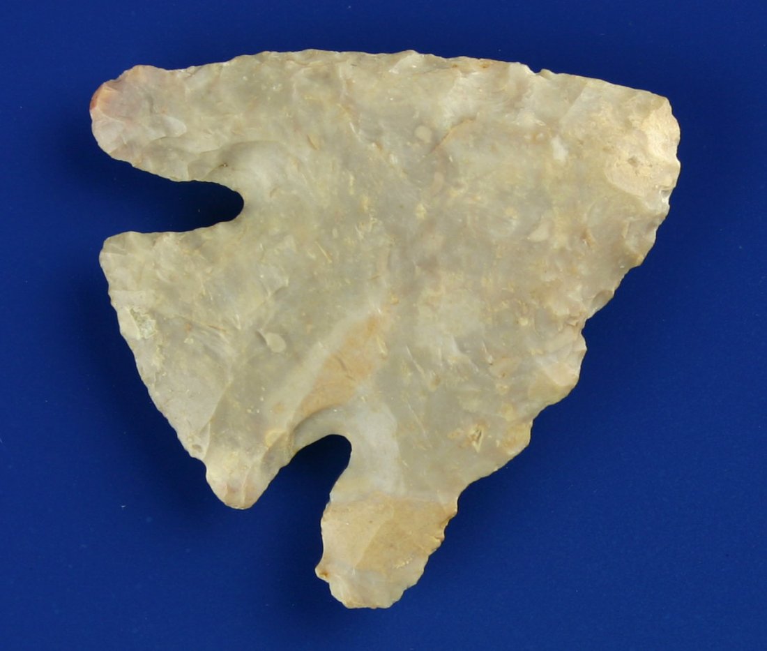 2" Lost Lake: Actually 2 inches square. Neat little piece with deep notches in Boyle Chert. Found in Fayette Co., Kentucky. Ex- Dr. Joe Daugherty Collection.