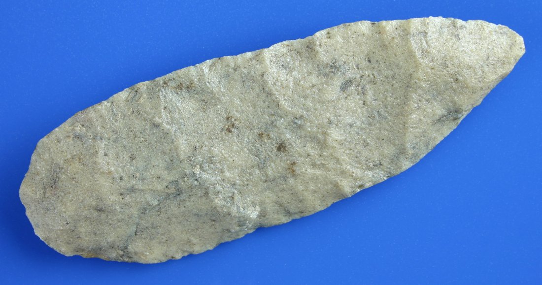 5 7/8" Preform Blade: Large blade made from Hixton Silicified Sandstone (Quartzite). Excellent mineralization to boot and found by the Schug Family in Dodge Co., Wisconsin.