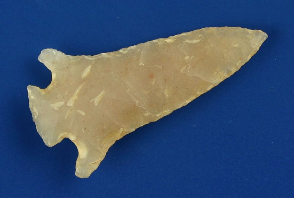 1 5/16" Catahoula: Perfect example found by Ruben Rankin in Saline Co., Arkansas. Totally translucent Novaculite. Gorgeous.