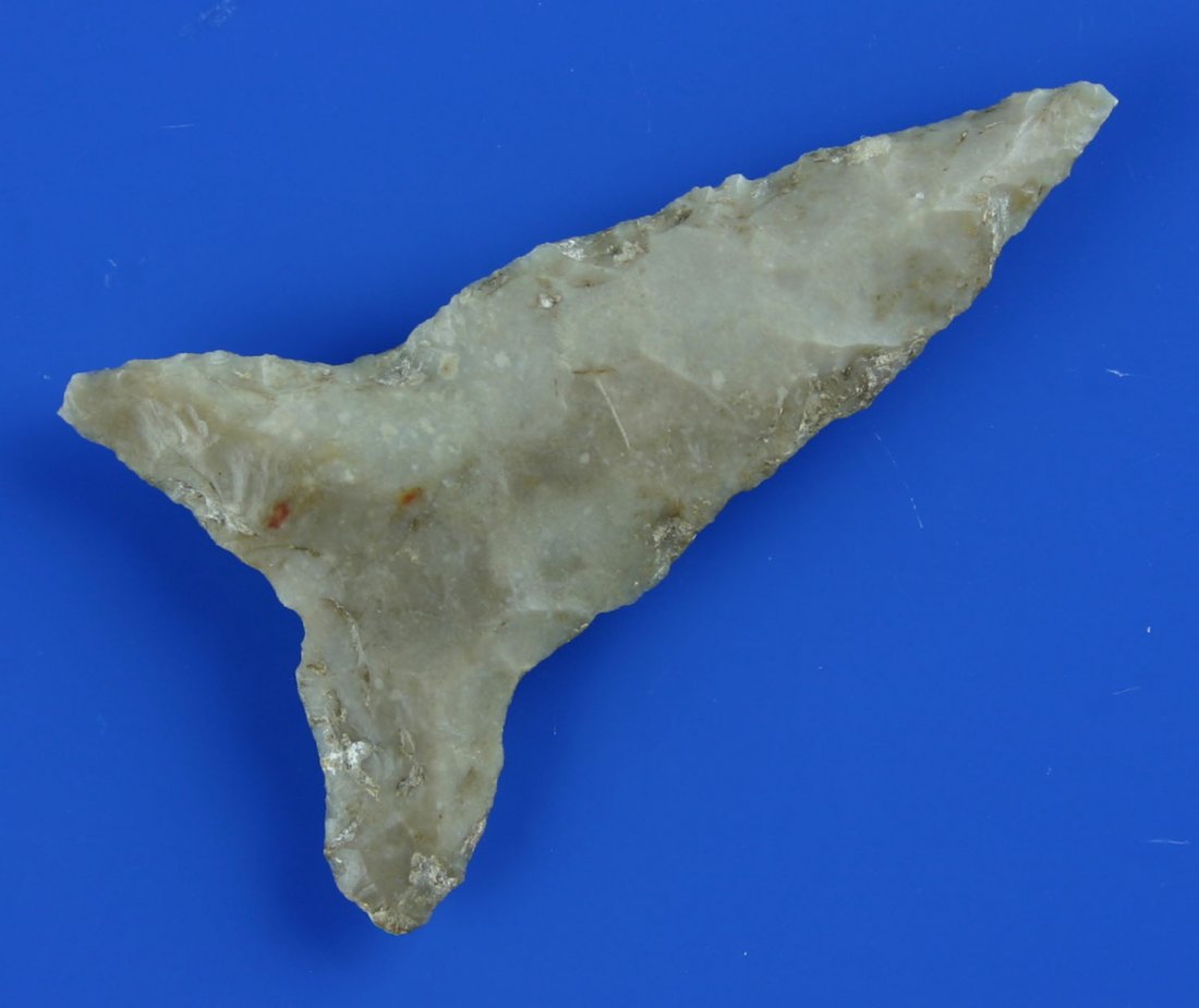 2 3/16" Texas Dart: Edwards Plateau Chert example from Central Texas. Made from a slightly river polished cobble.