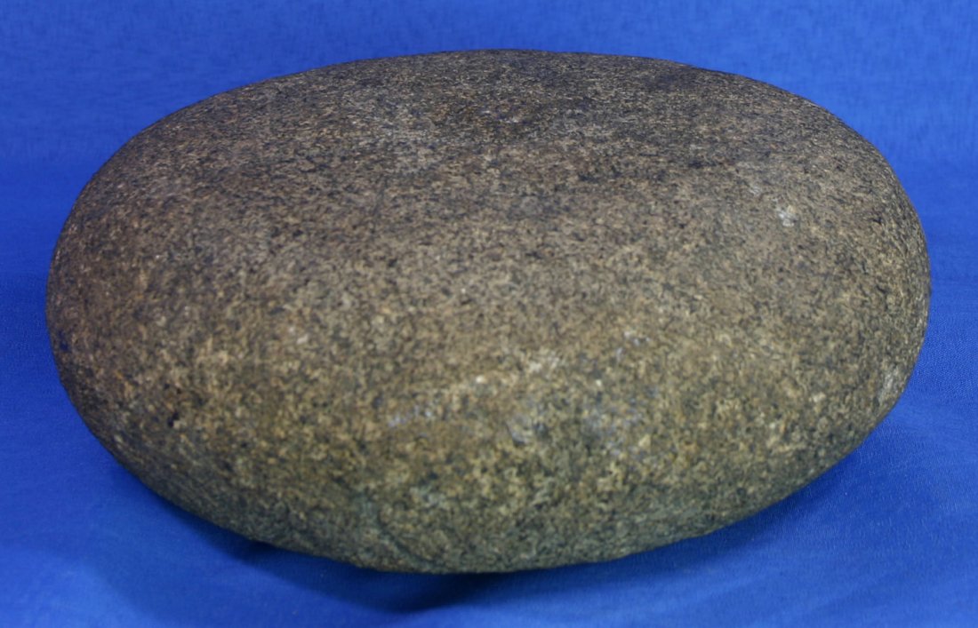 7 3/4"x2 3/4" Discoidal Preform - Davis G-9 COA: Pike Co., Illinois example in Granite. Nicely shaped. Davis G-9 COA.