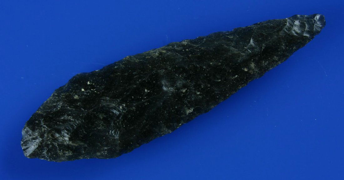 4" Excelsior Blade: Obsidian example from Northern California. Classic. Ex - Frederick.