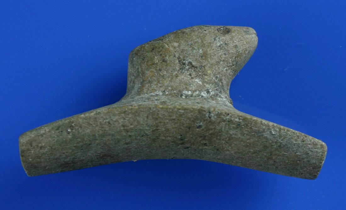 3 5/8" Hopewell Frog Effigy Pipe - Jackson/Partain: Ross Co., Ohio example in heavily weathered Pipestone. Jackson/Partain COAs