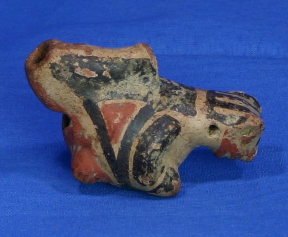 2 7/8" Nicoya Ocarina: Costa Rican example of a small mammal (monkey? squirrel?) formerly of the Dr. Joe Daugherty Collection.