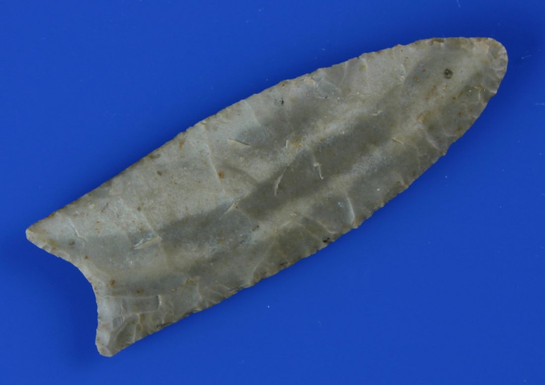 3 1/4" Clovis - Jackson 'G-10+' COA: Nicest Clovis we have handled in a while. Ultra thin. Gorgeous multi-toned banded Hornstone. Literally damage free. Ex- Phil Hill. Boyd Co., Kentucky. Jackson 'G-10+' COA.