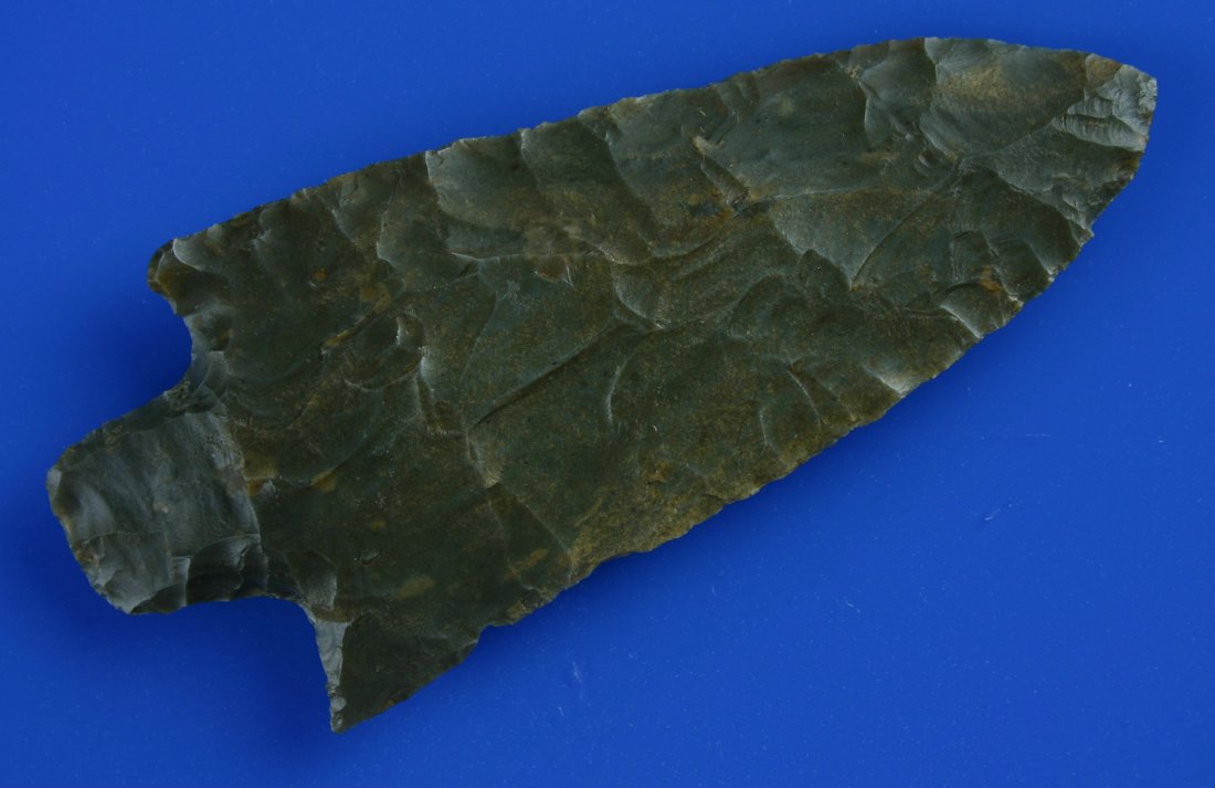 4 3/4" Adena Robbins - Davis G-10, Putty COAs: Sonora flint example reported from Logan Co., Ohio. Glossy! Davis G-10 and Putty COAs