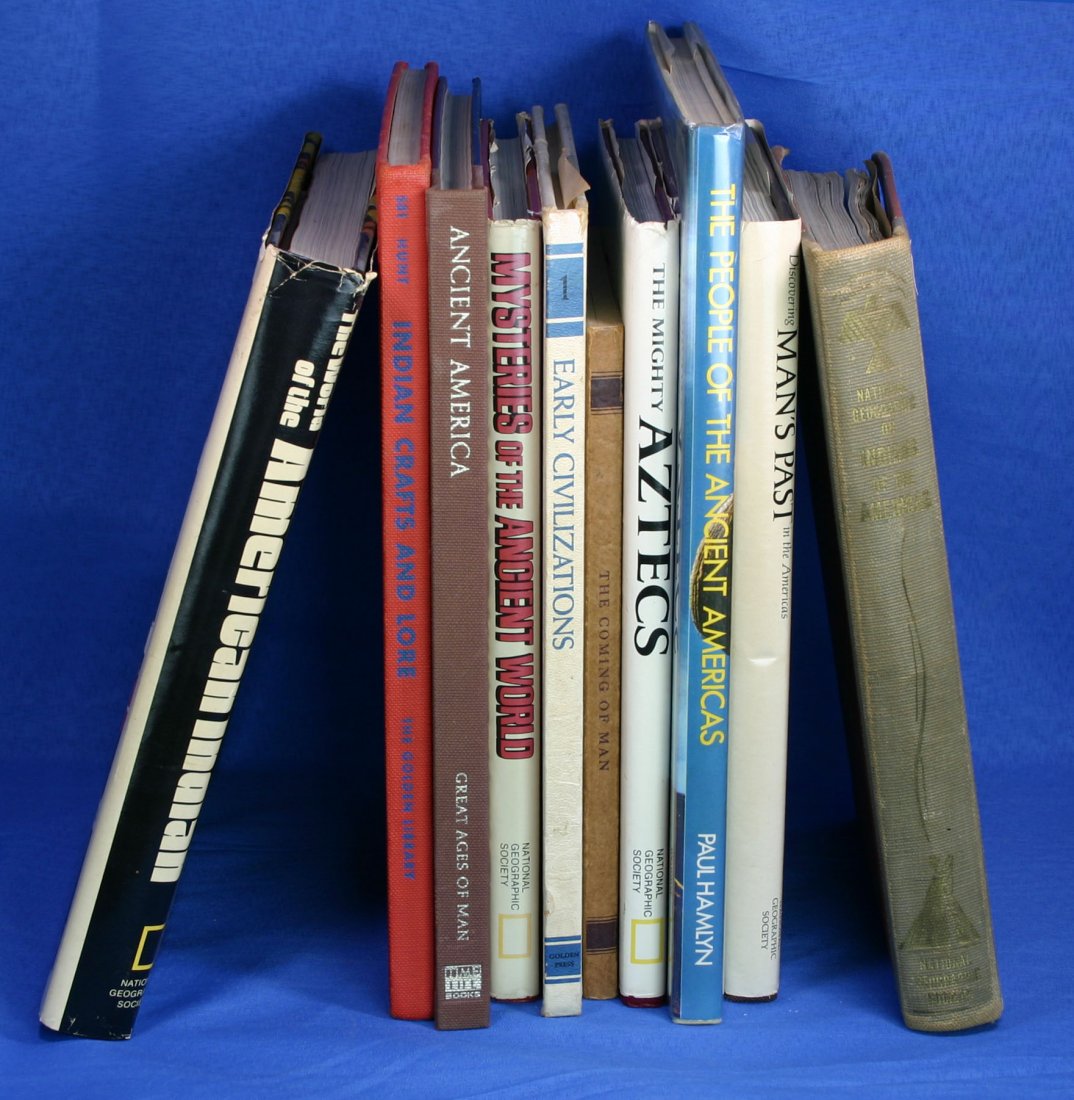 10 Book Lot: Assortment of Native American and PreColumbian themed books covering the US, Mexico, Central & South America. See photos for full listing.
