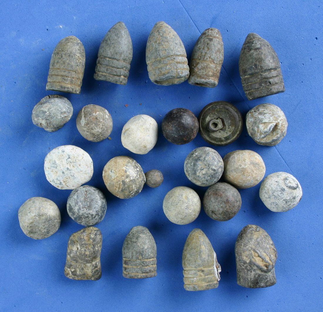 24 Civil War Bullets: Various Calibers and styles including Minie and Musket ball. Kentucky.