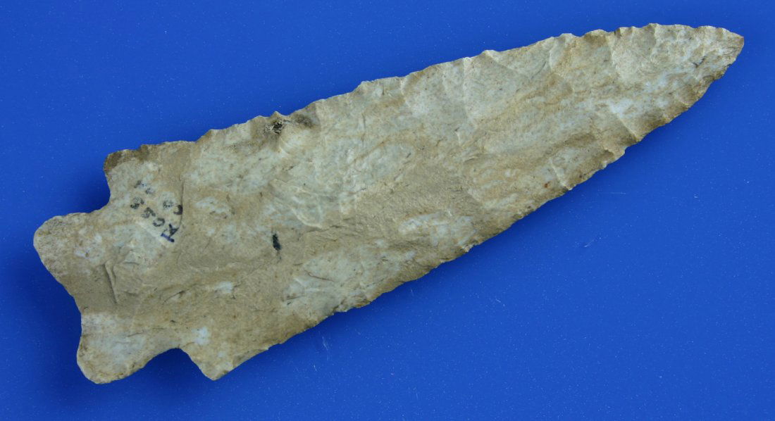 4 11/16" Heavy Duty - Jackson COA: Fort Payne Chert example from Ross Co., Ohio. Ex - Harry Cline, Ken Spahr Collections. Jackson COA.