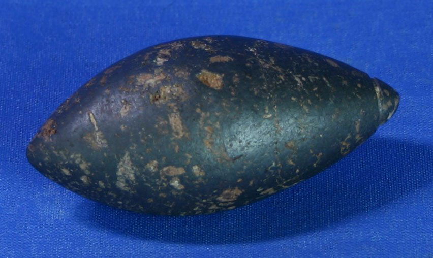2 1/2" Hematite Plummet - Davis G-8 COA: Highly polished. Nice form. Old collector label reads - 'Greene Co., ILL'. Davis G-8 COA.