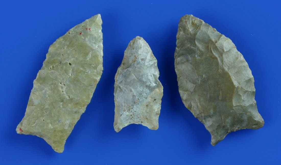 3 Super Beaver Lakes: Nice grouping of KY/TN Paleos from the Puckett Collection. Various Materials.